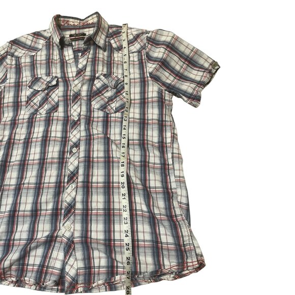 Point Zero Black Label Western Plaid Button-Up Shirt – Men’s Medium - Picture 3 of 6
